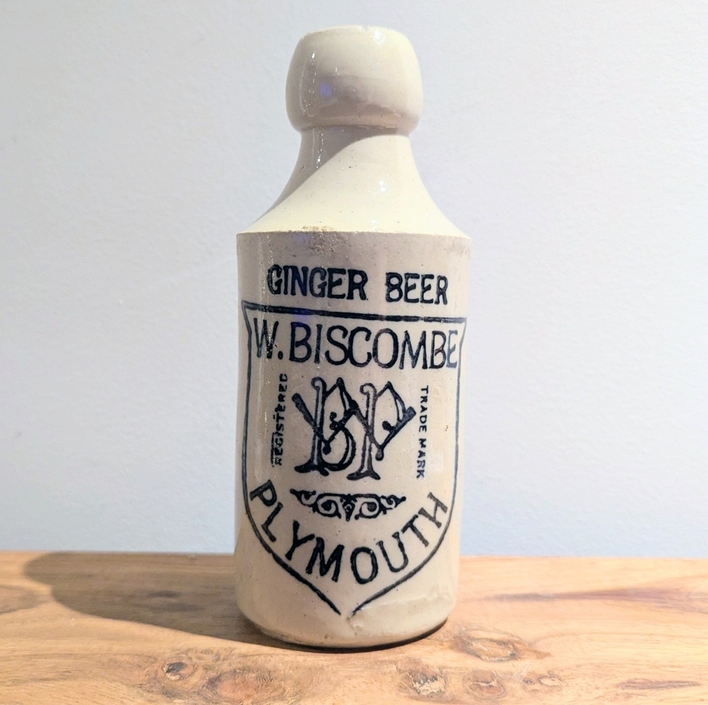 Antique Stoneware Ginger Beer Bottle – W. Biscombe, Plymouth